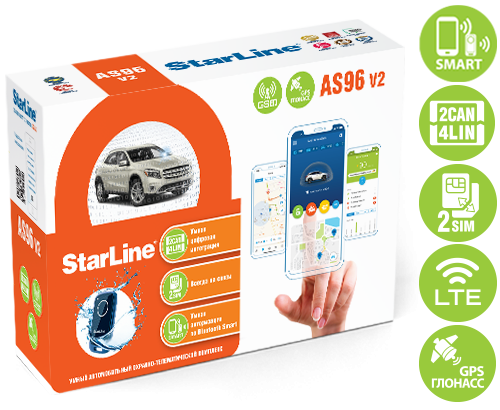 StarLine AS96 v2 BT 2CAN+4LIN 2SIM LTE-GPS